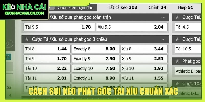 Cách soi kèo phạt góc tài xỉu chuẩn xác